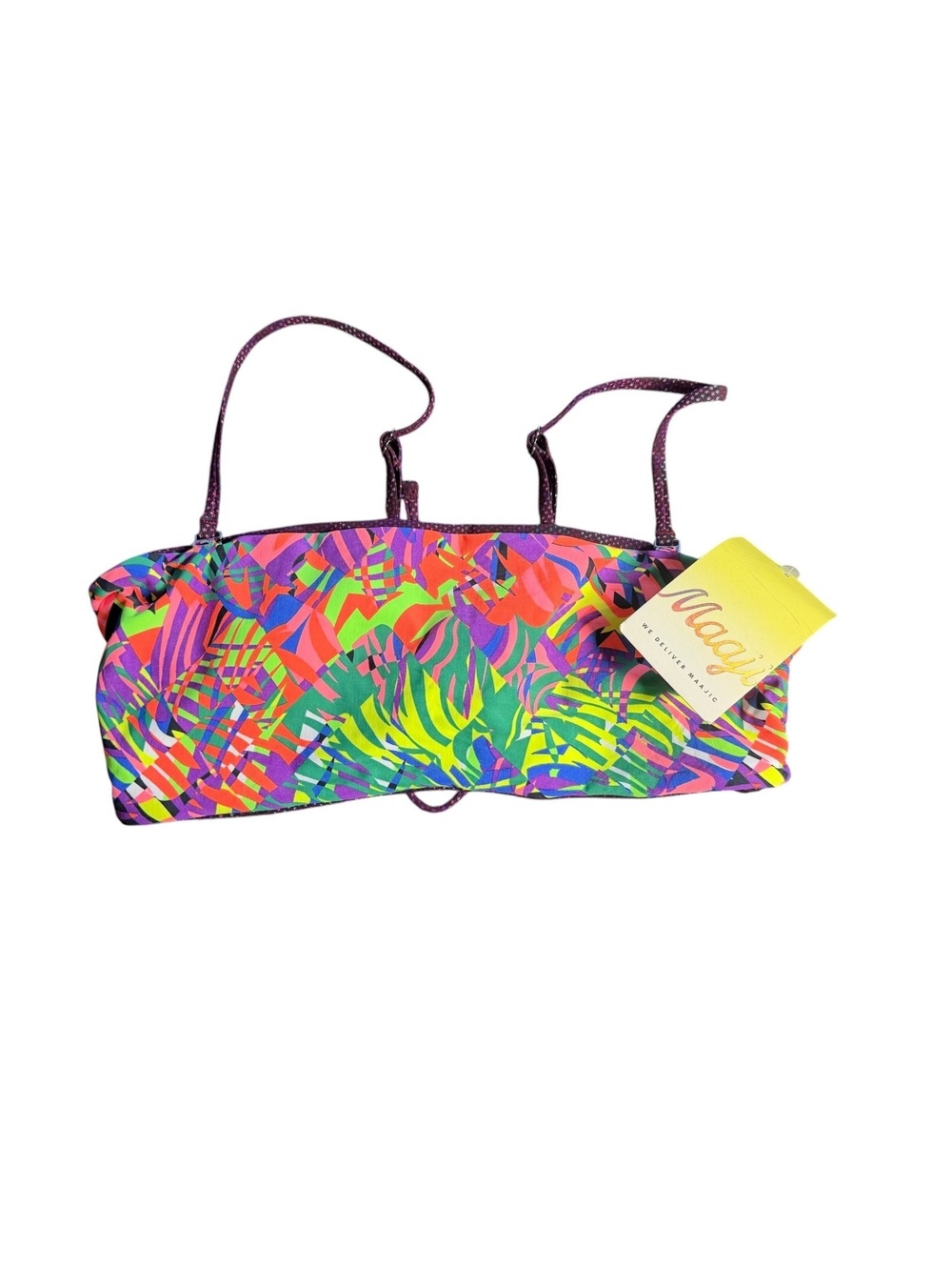 MAAJI bandeau detachable straps reversible eco friendly bikini swim top NWT